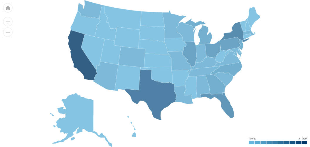 Map United States Color Code Free Using our mapping tool you can easily create heat maps. You only need to set light and dark color, and if your areas/countries/states has value assigned, ...